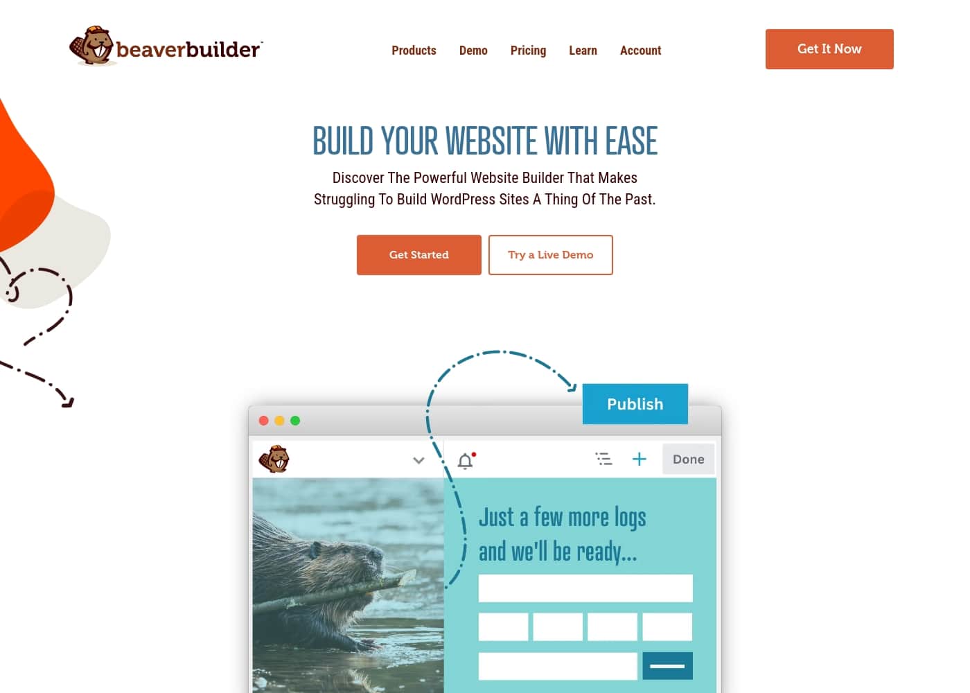ภาพหน้าจอหลักของ Beaver Builder