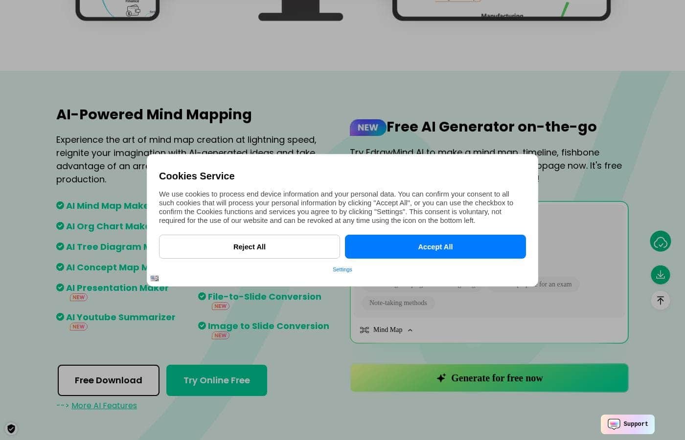 EdrawMind homepage screenshot