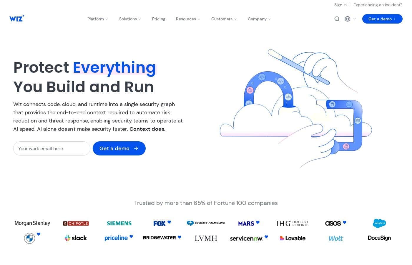 Wiz homepage screenshot