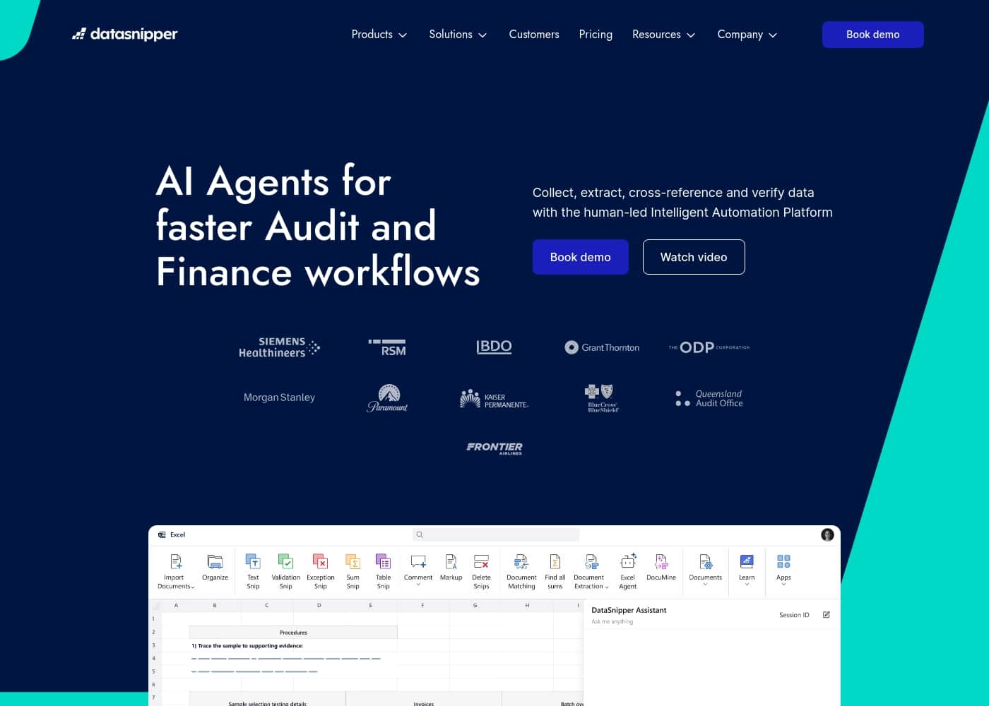 DataSnipper homepage screenshot