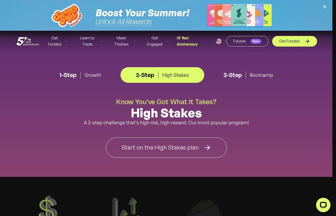 The5ers pricing page screenshot