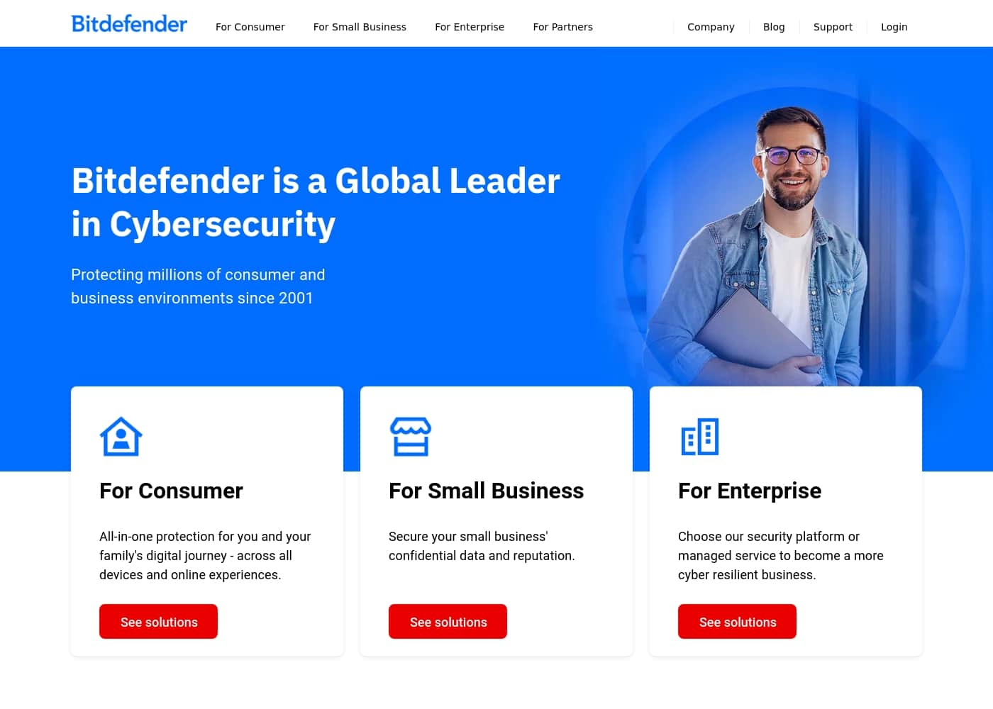 Bitdefender homepage screenshot