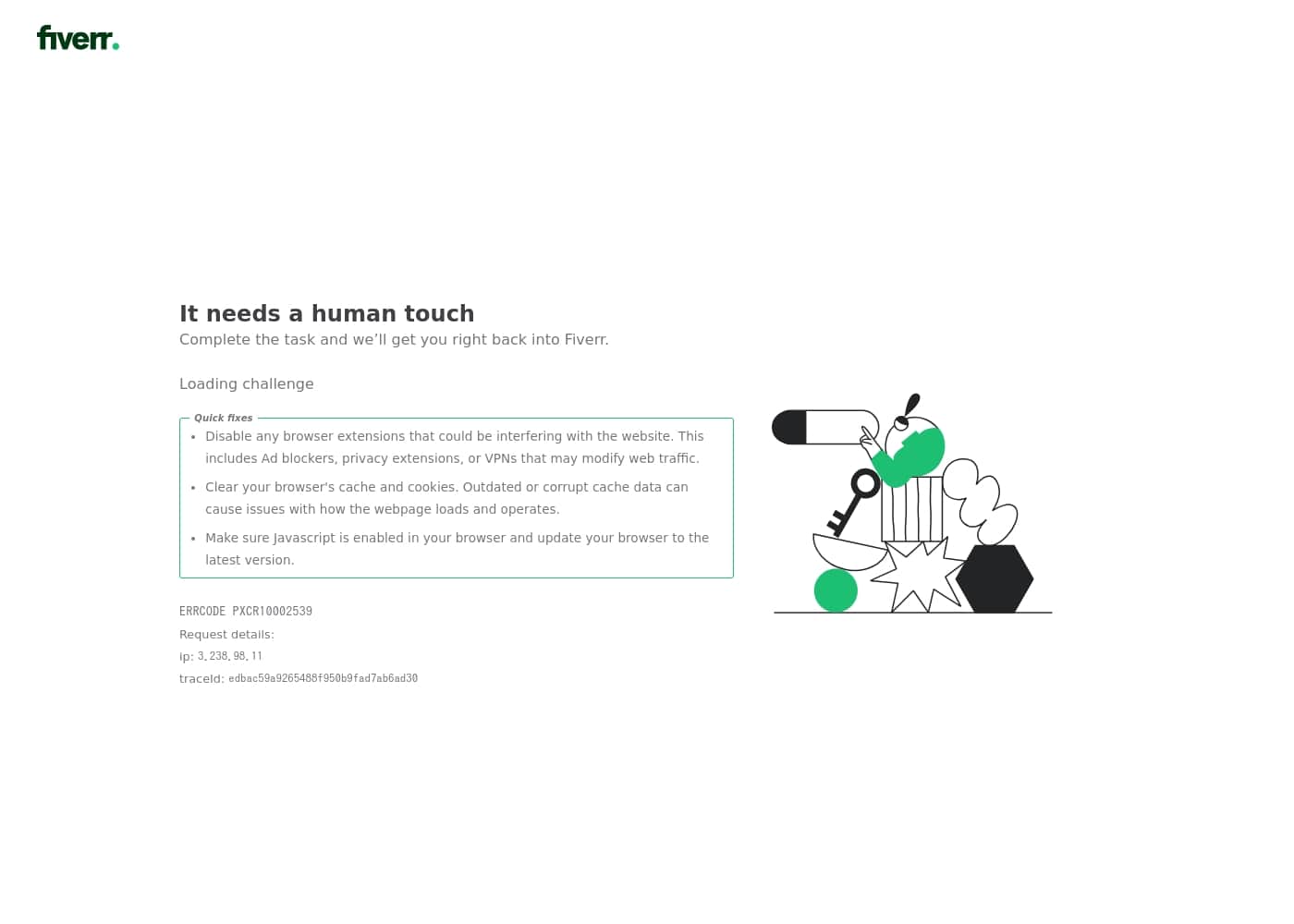 Fiverr 홈페이지 스크린샷