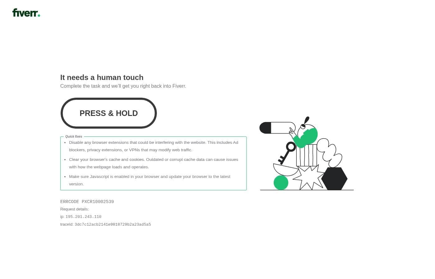 Fiverr 홈페이지 스크린샷