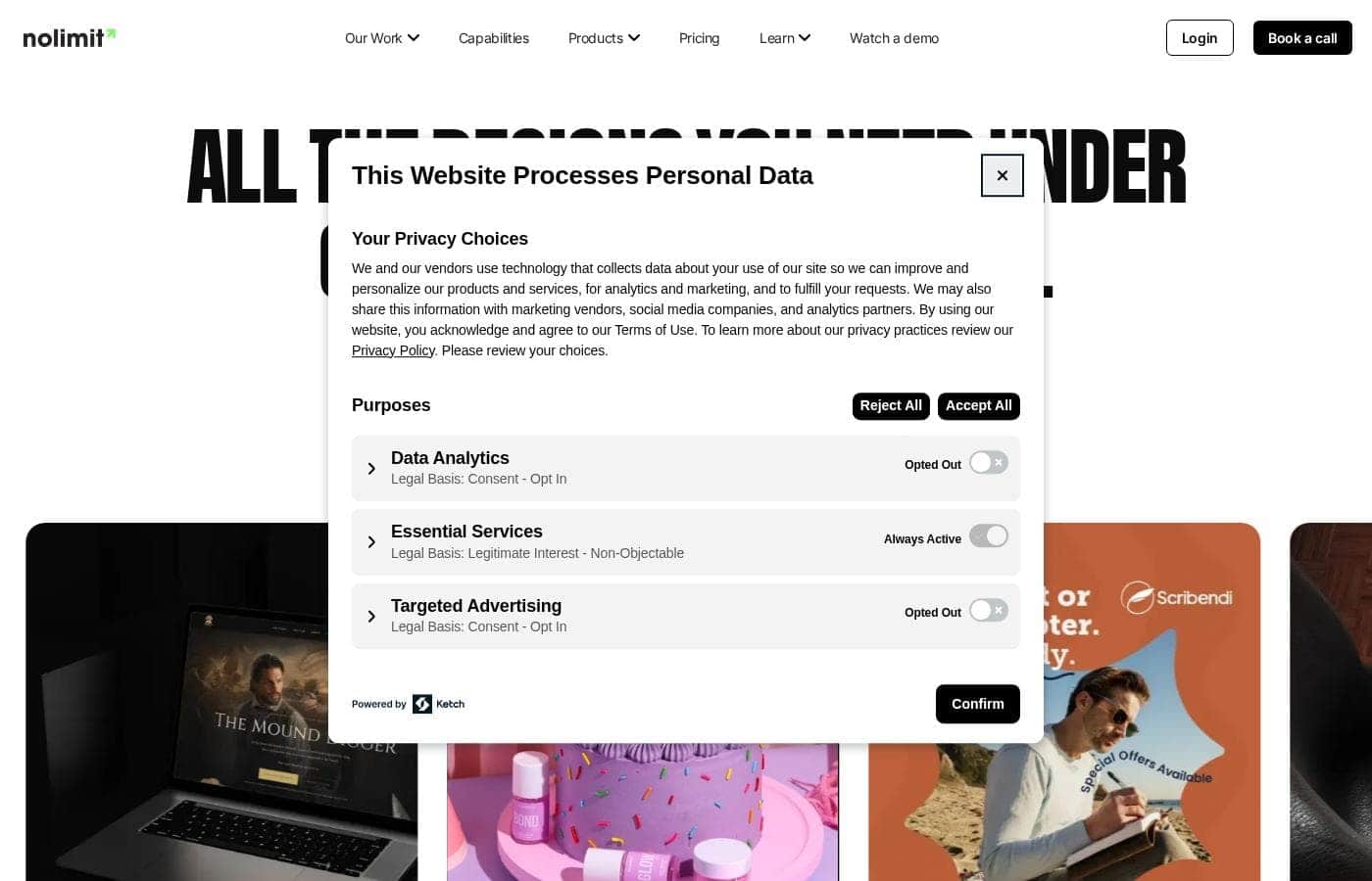 No Limit Creatives homepage screenshot