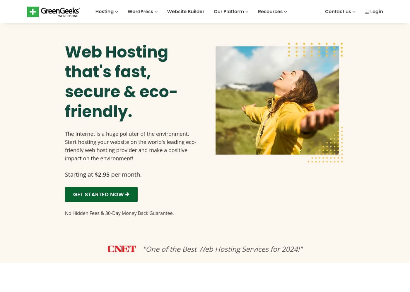 GreenGeeks 홈페이지 스크린샷