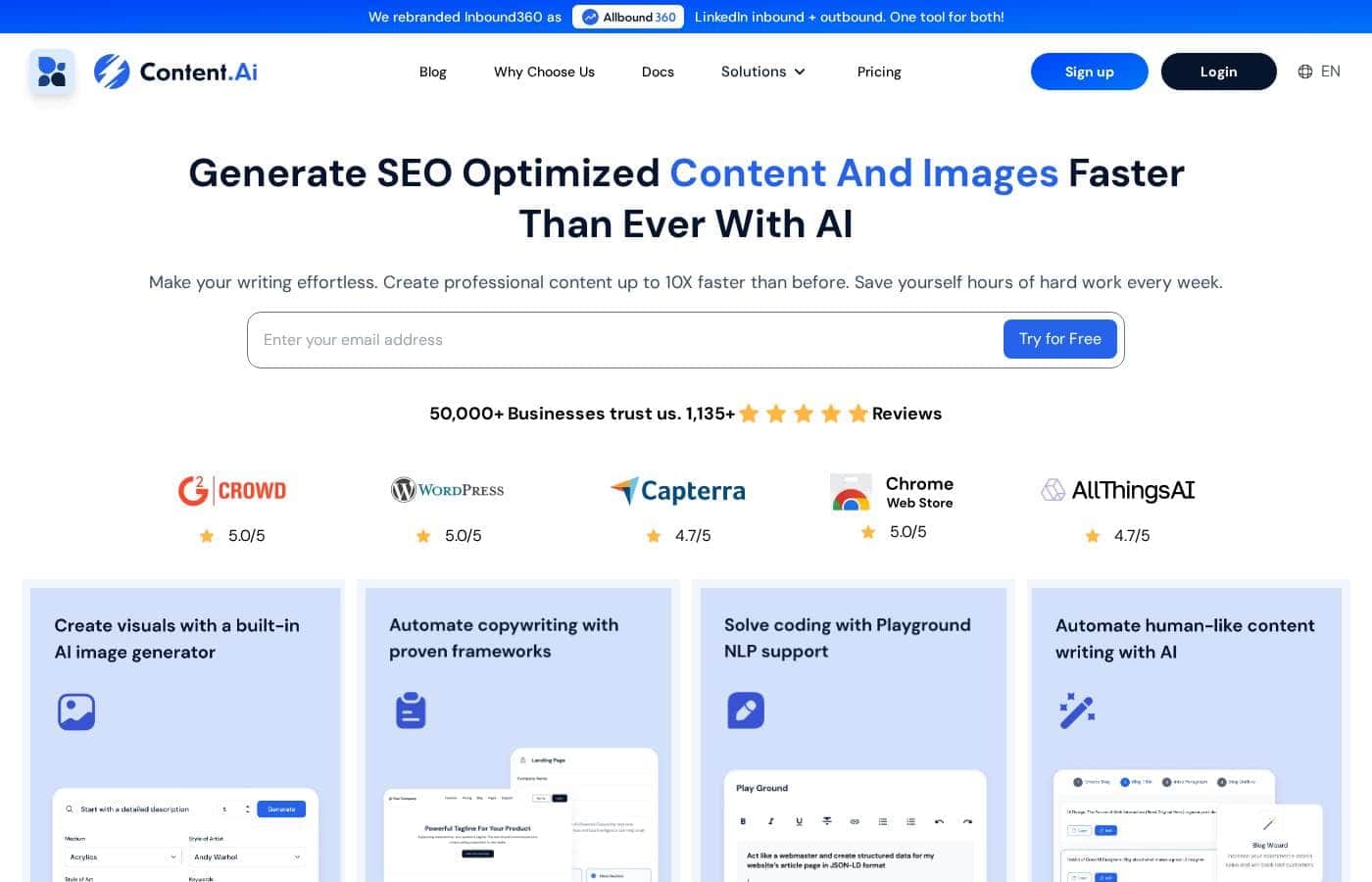 GoZen Content AI homepage screenshot