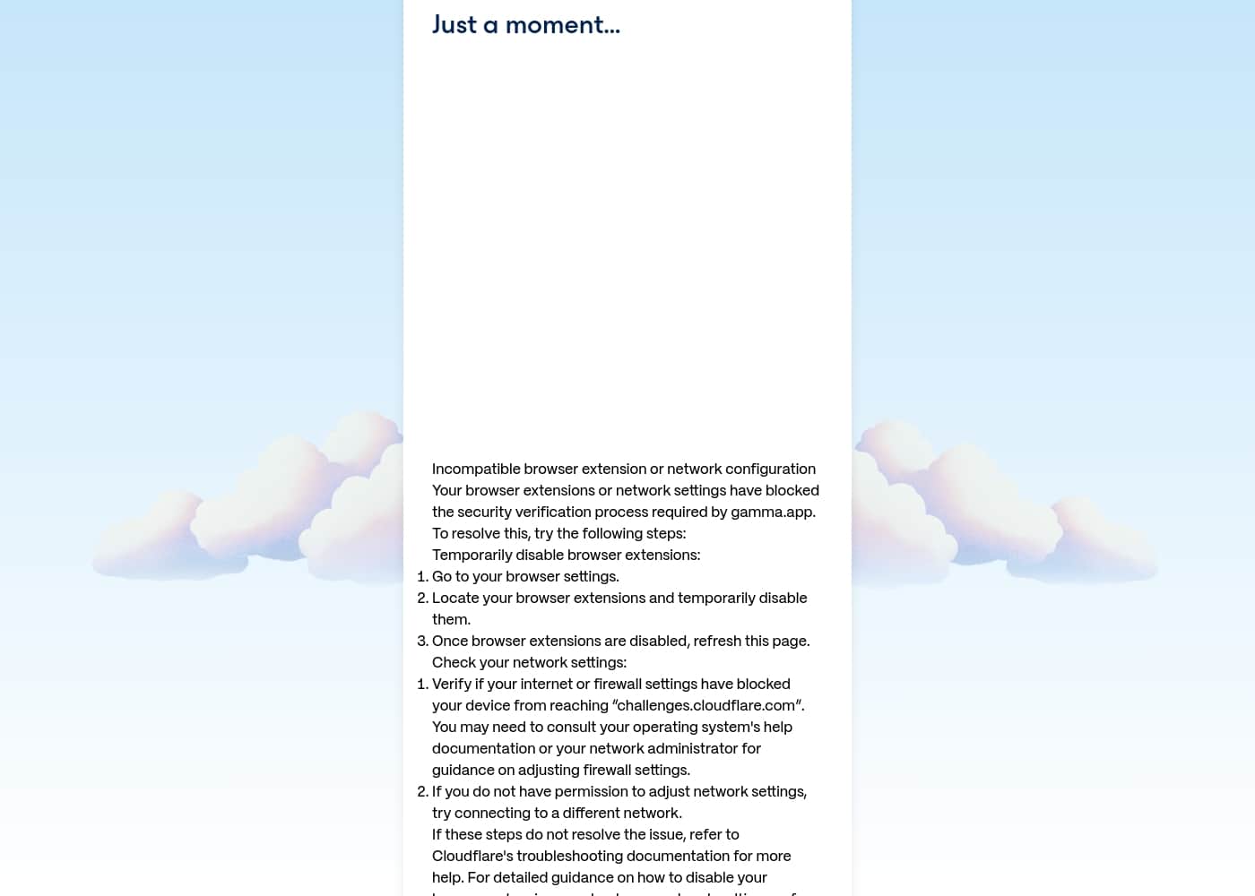 Gamma pricing page screenshot