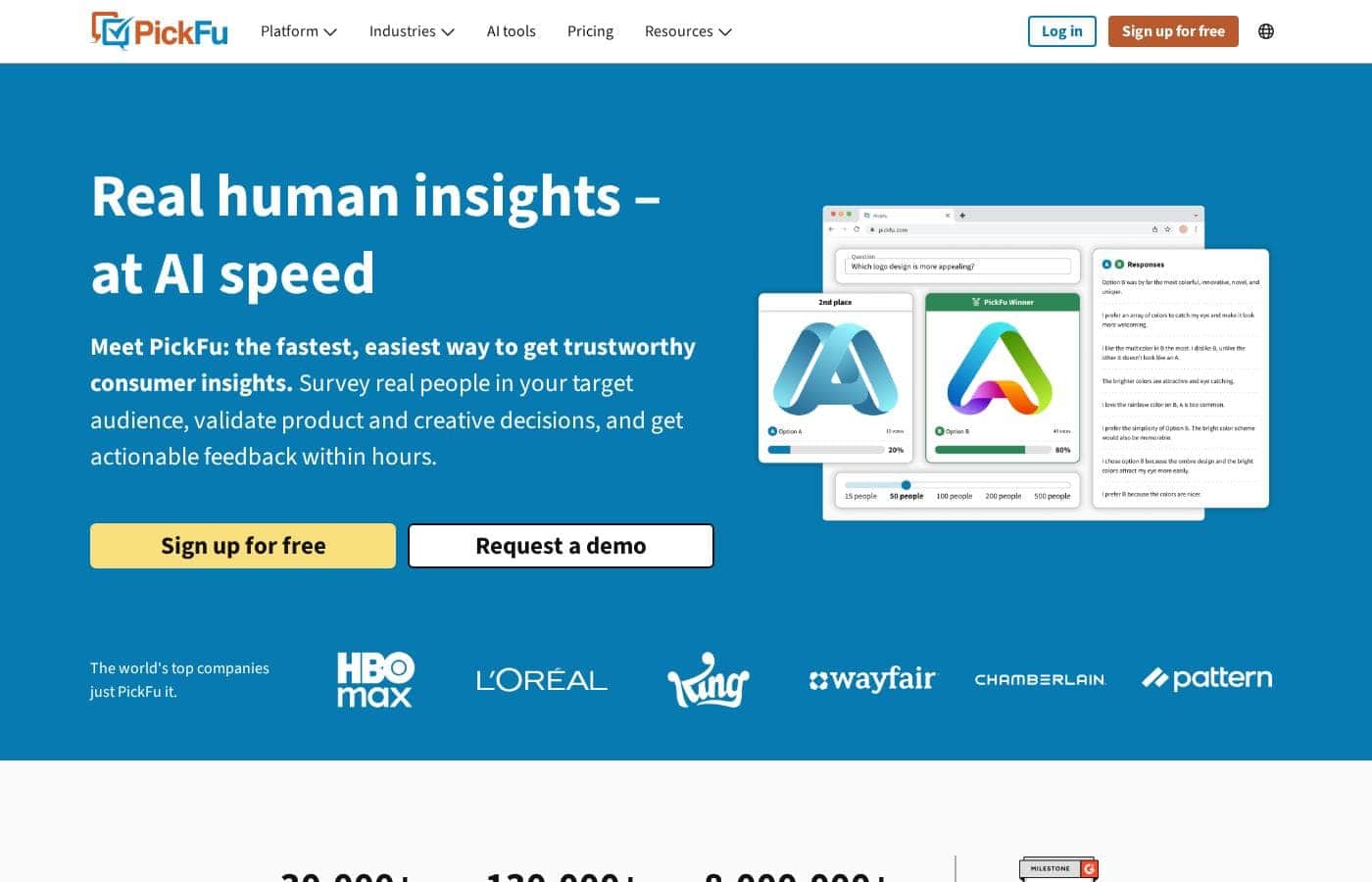 PickFu homepage screenshot