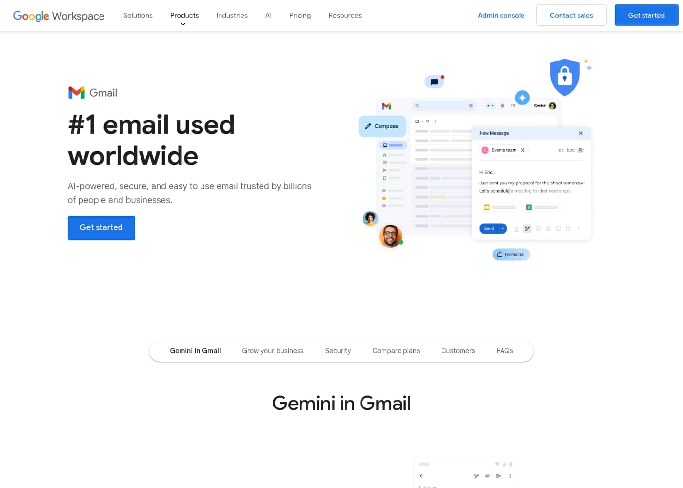 Gmail 홈페이지 스크린샷