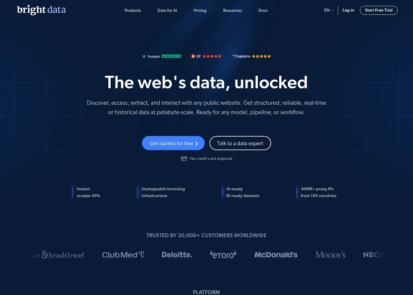 Bright Data homepage screenshot