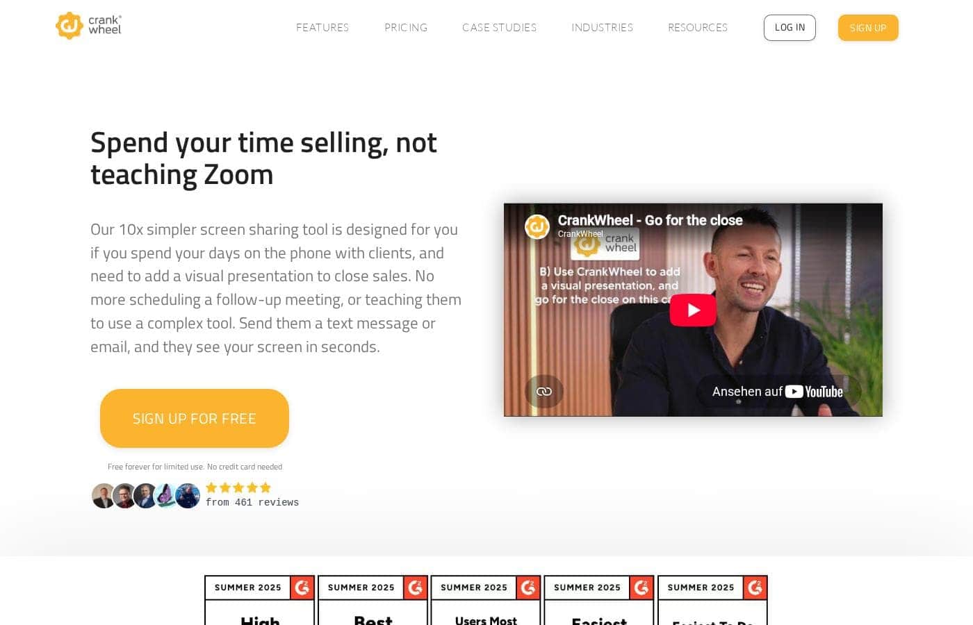 CrankWheel homepage screenshot