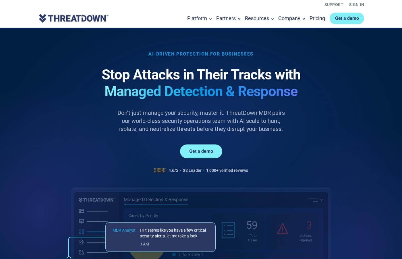 ThreatDown homepage screenshot