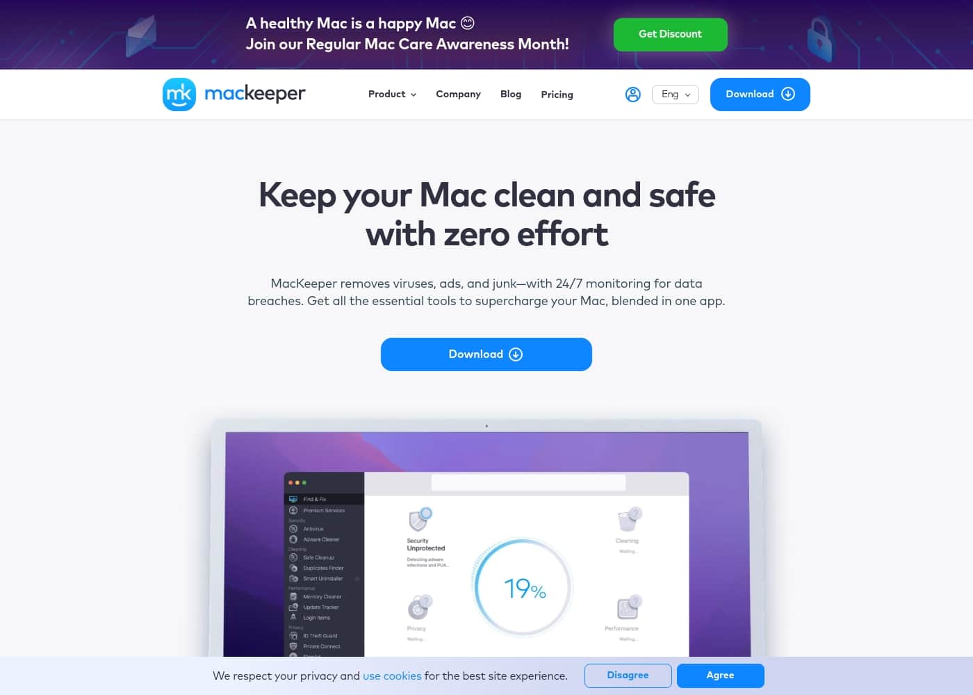 MacKeeper 홈페이지 스크린샷