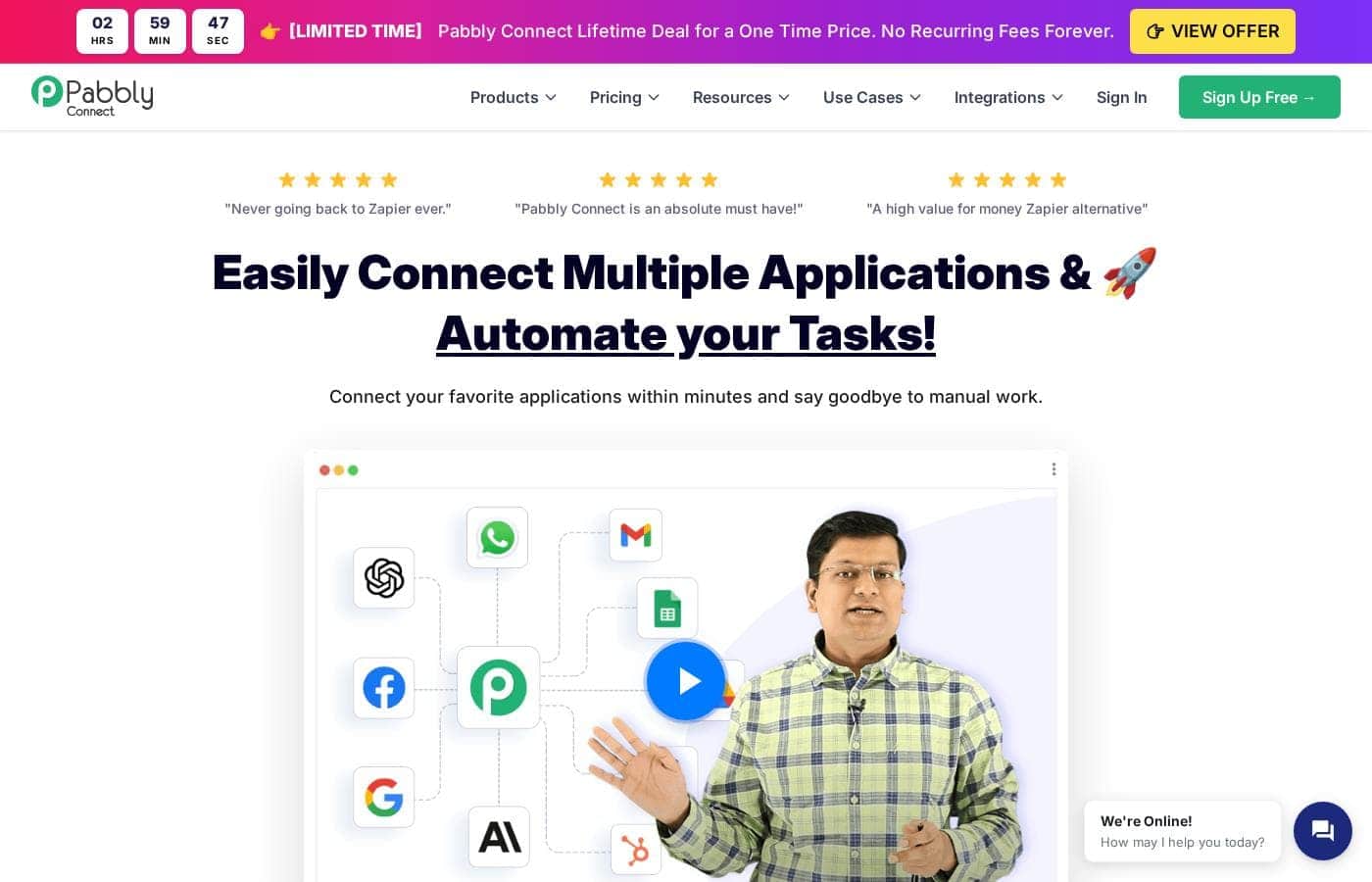 Pabbly Connect Homepage-Screenshot