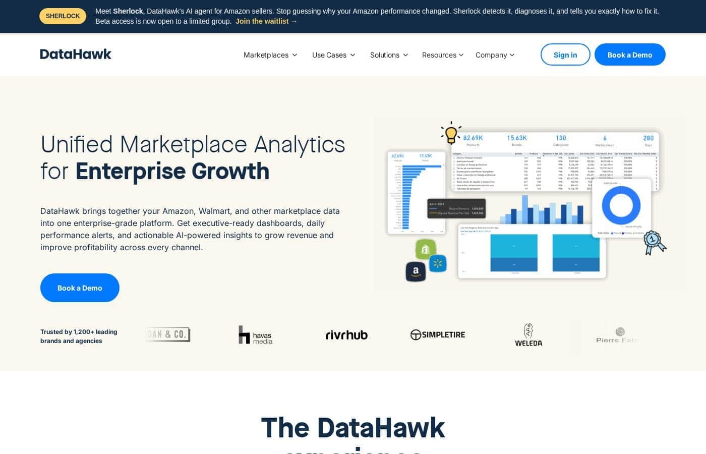ภาพหน้าจอหลักของ DataHawk