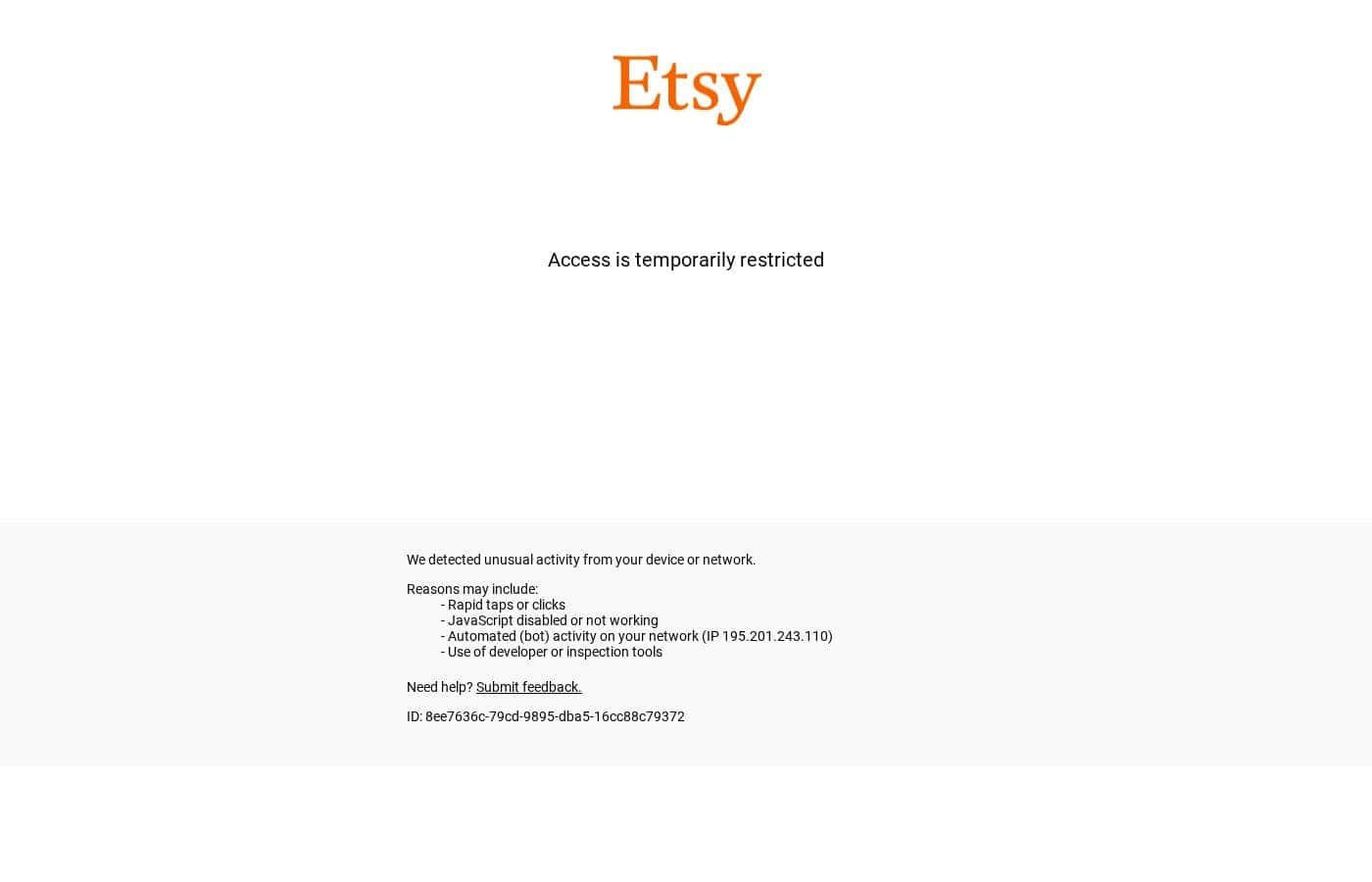 Etsy homepage screenshot