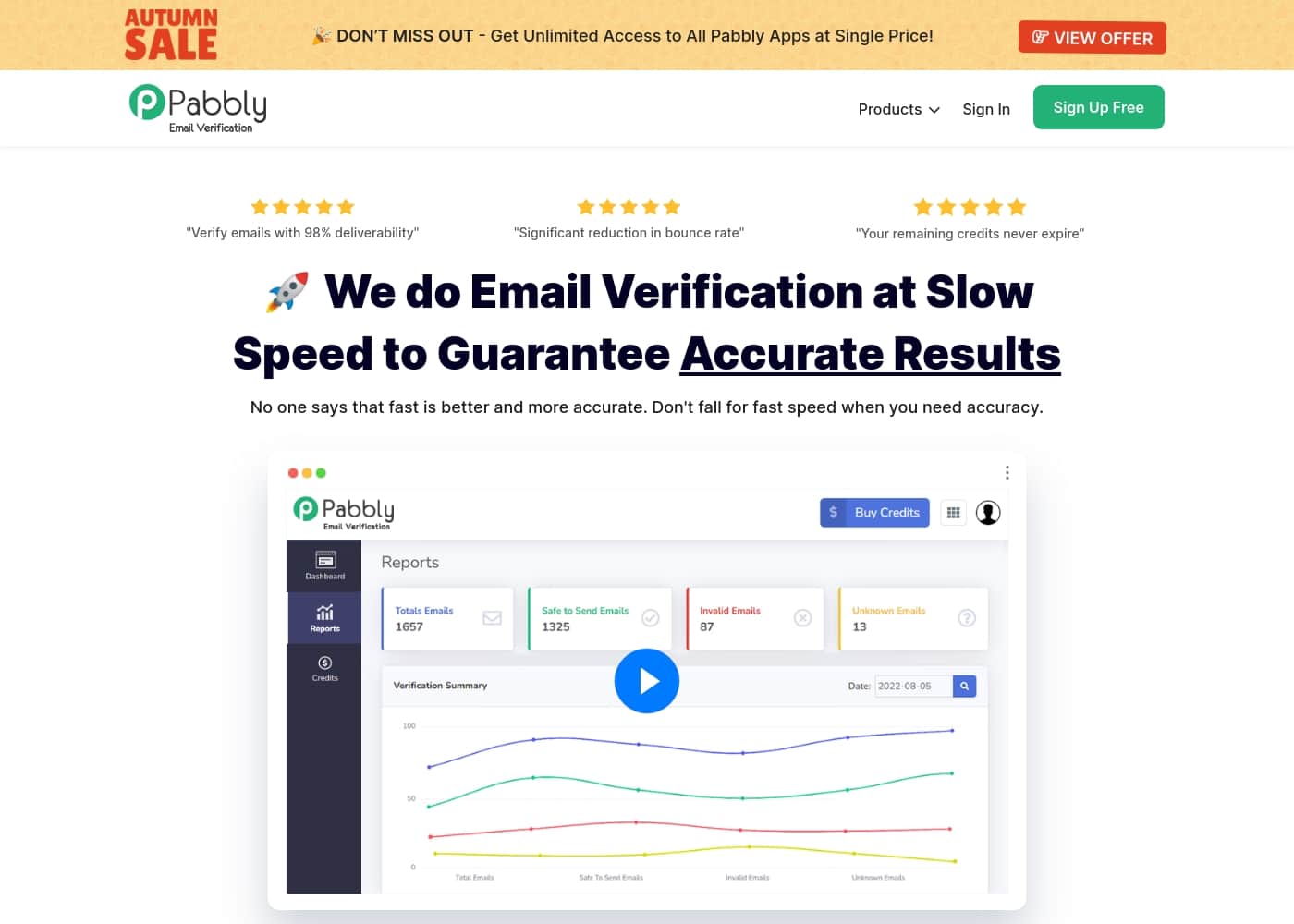 Pabbly Email Verification 홈페이지 스크린샷