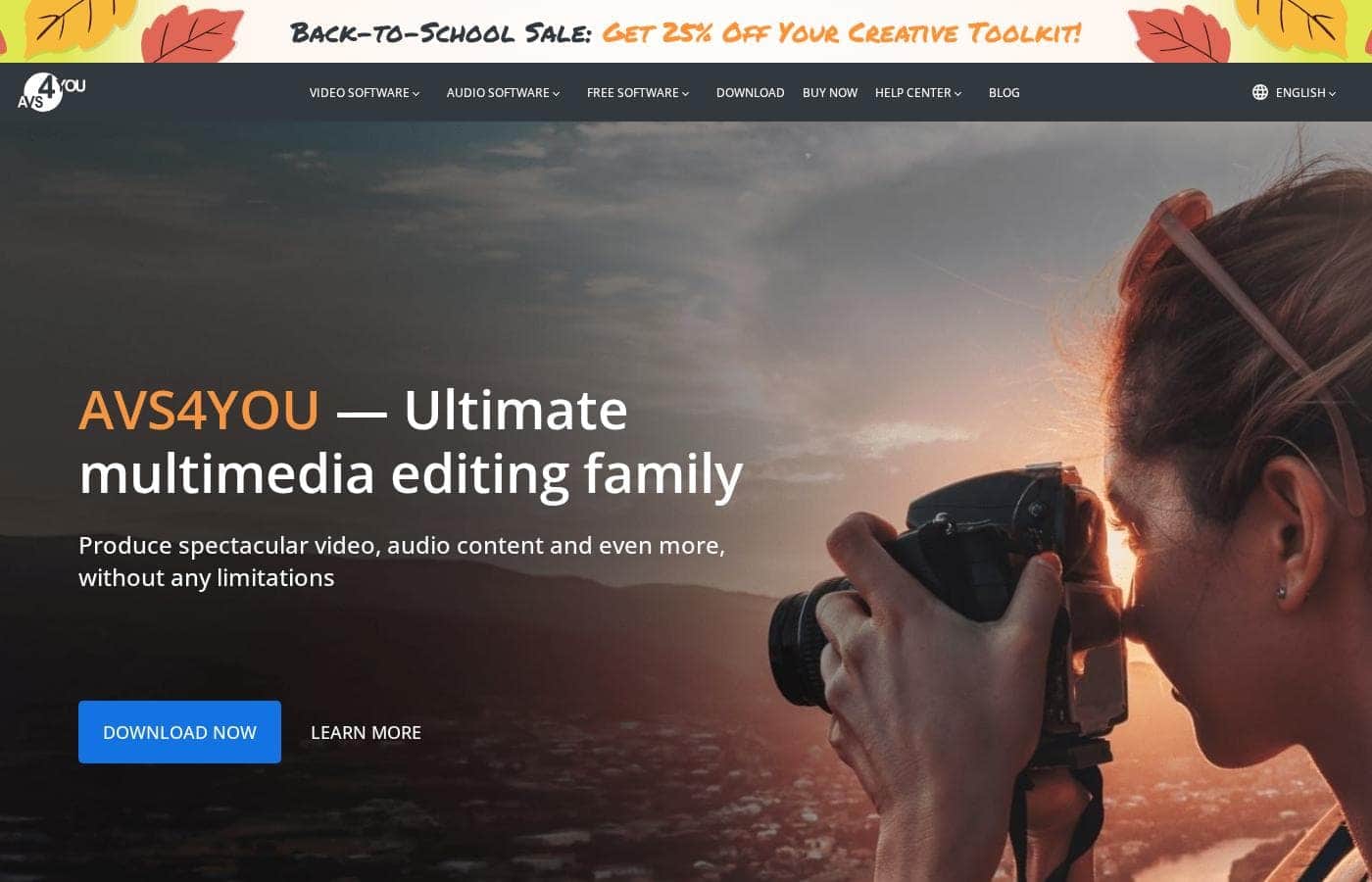 Screenshot della homepage di AVS4YOU