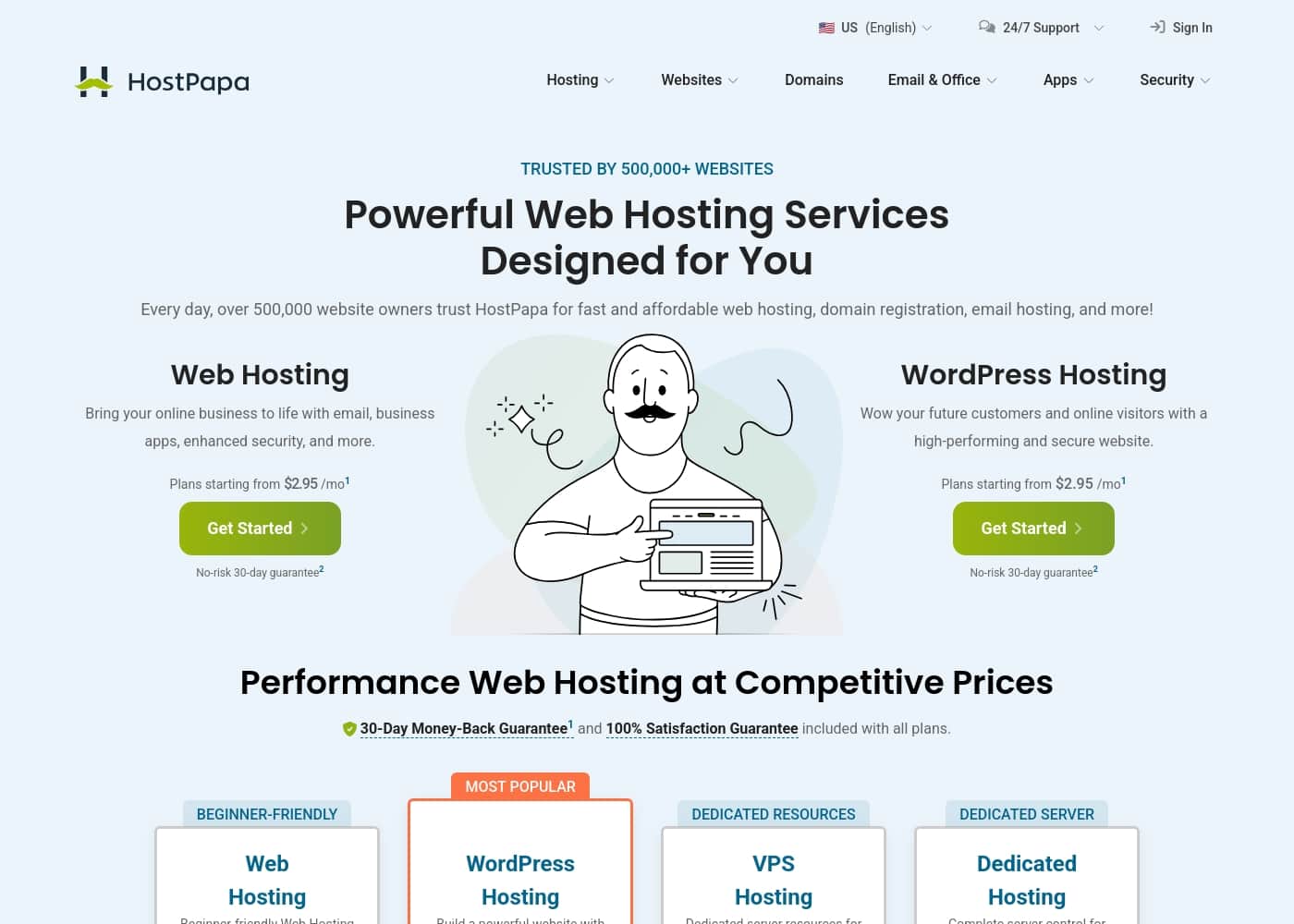 HostPapa 홈페이지 스크린샷