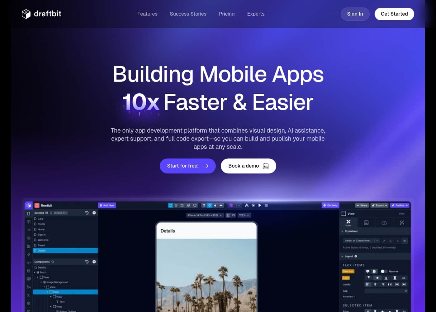 Draftbit 홈페이지 스크린샷