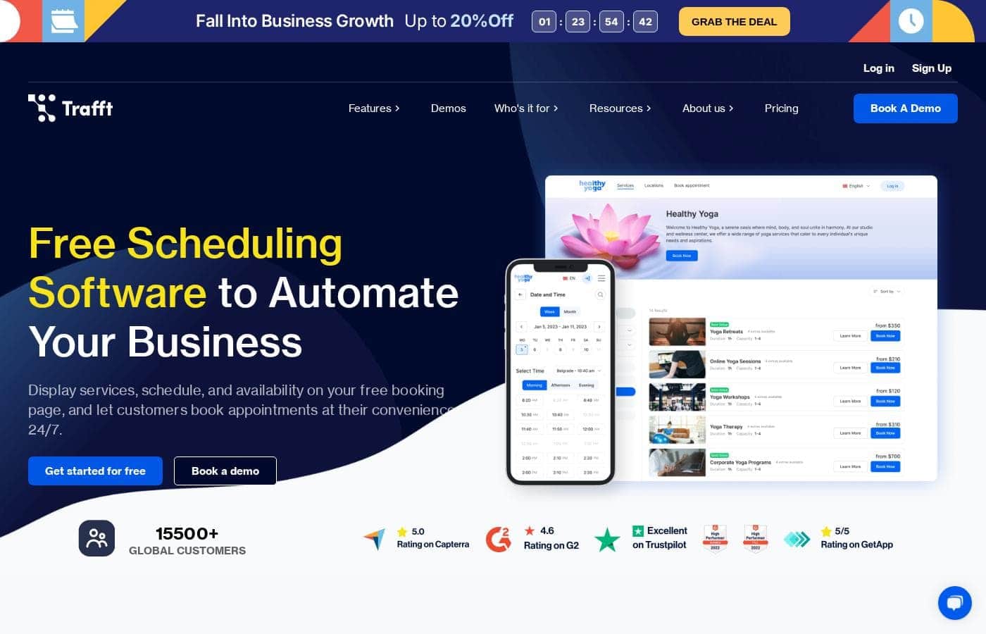 Trafft Homepage-Screenshot