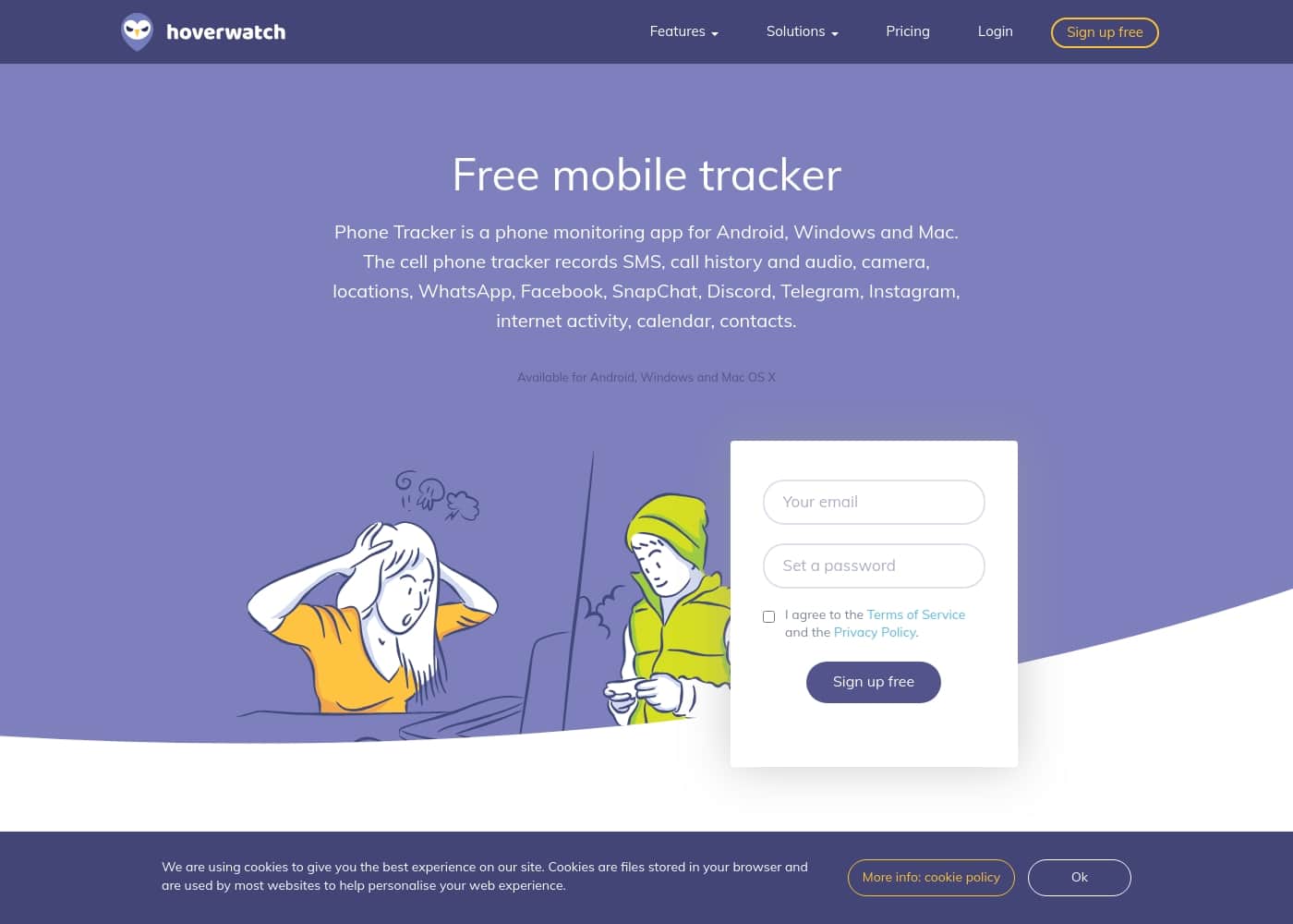Hoverwatch 홈페이지 스크린샷