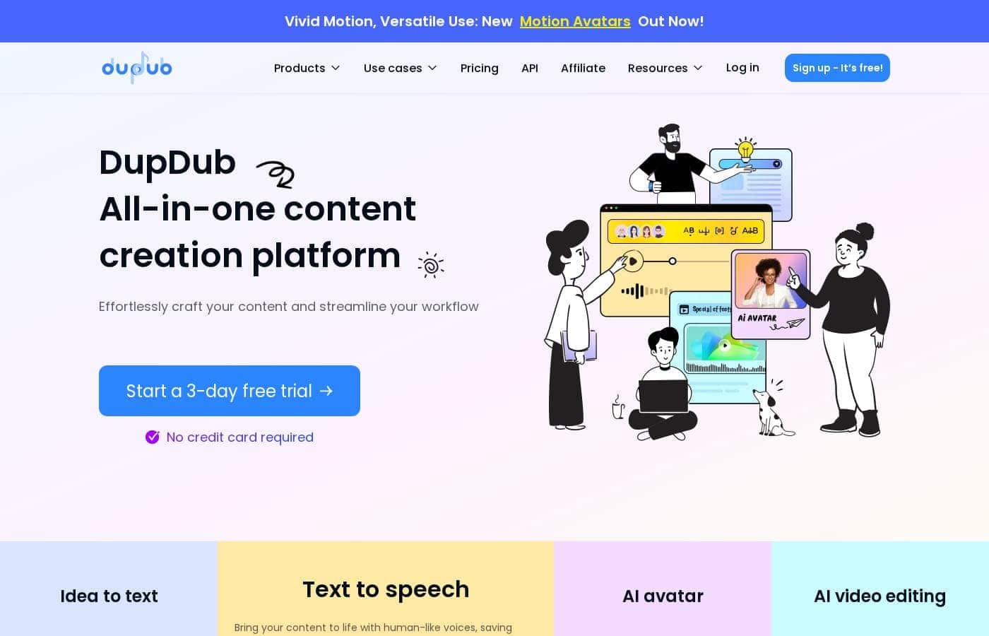 ภาพหน้าจอหลักของ DupDub