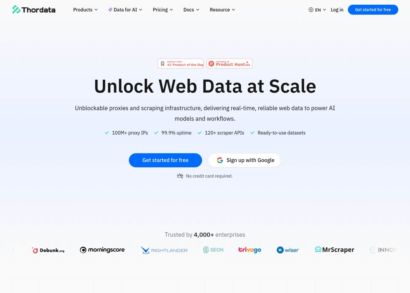 ThorData homepage screenshot
