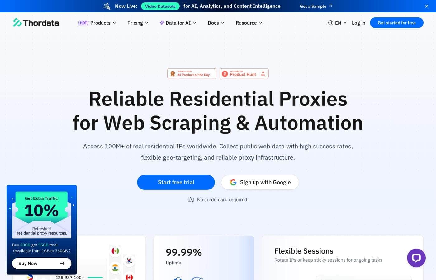 ThorData homepage screenshot