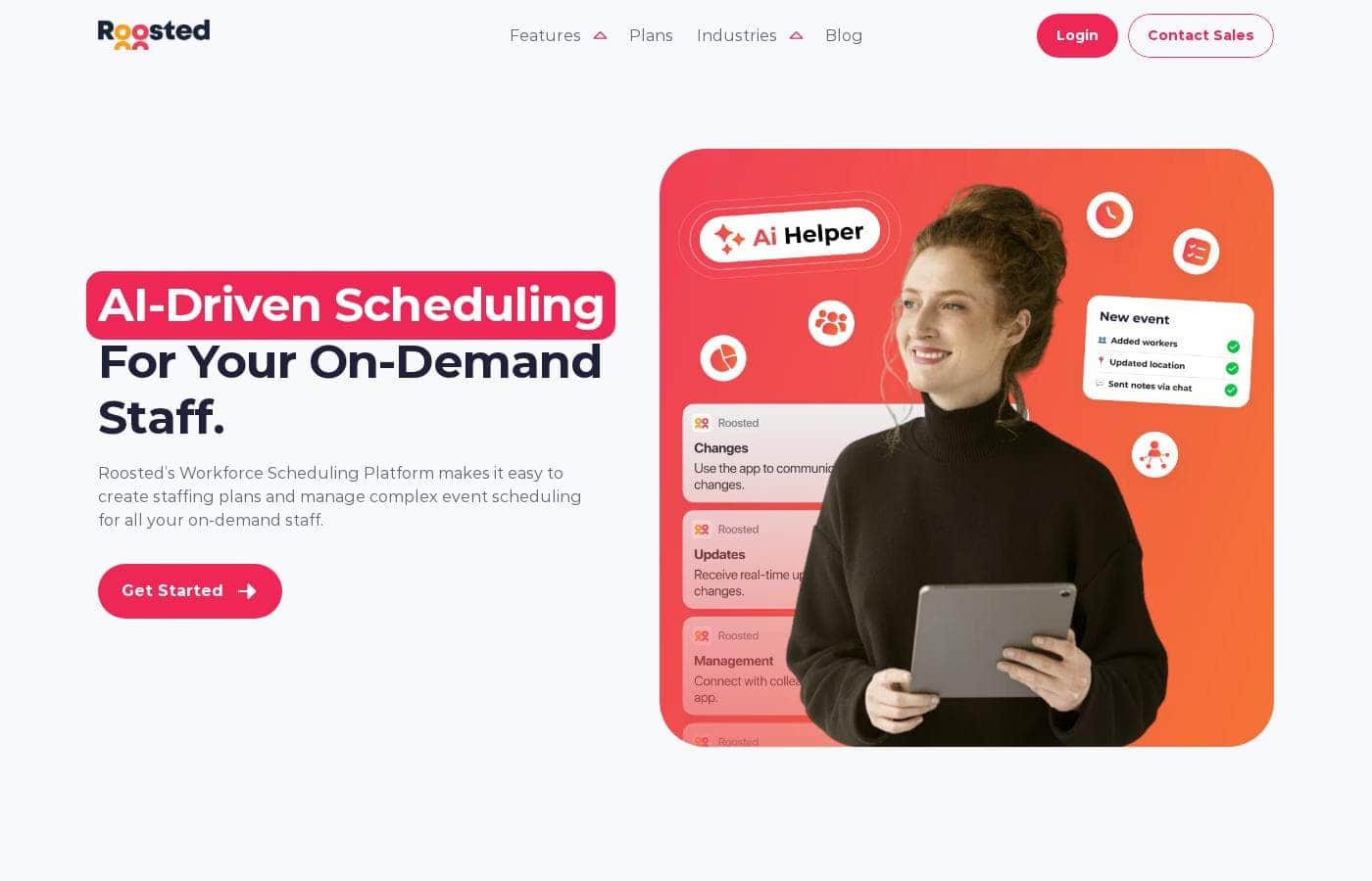 Roosted homepage screenshot