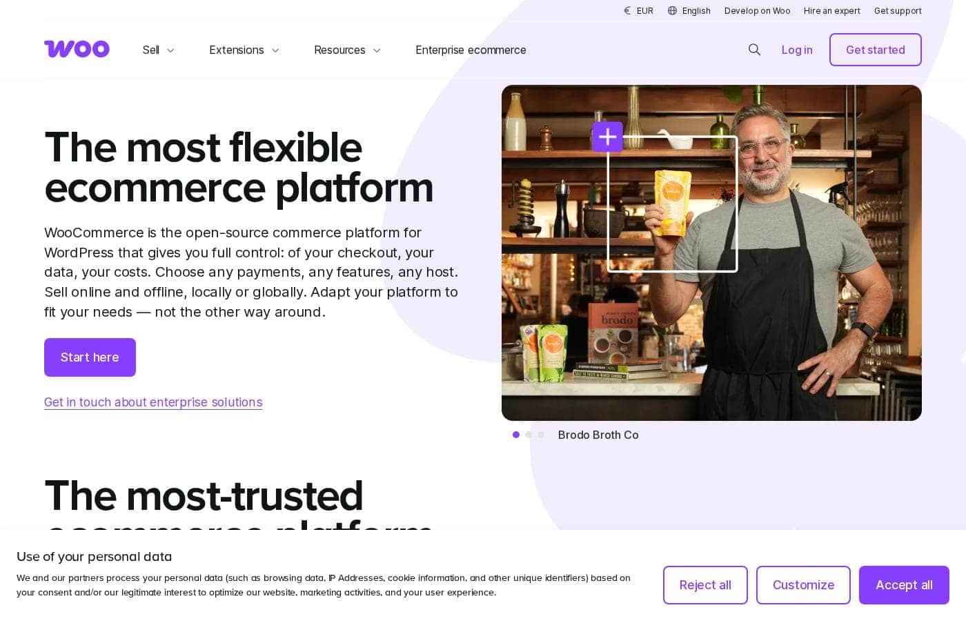 WooCommerce 가격 페이지 스크린샷