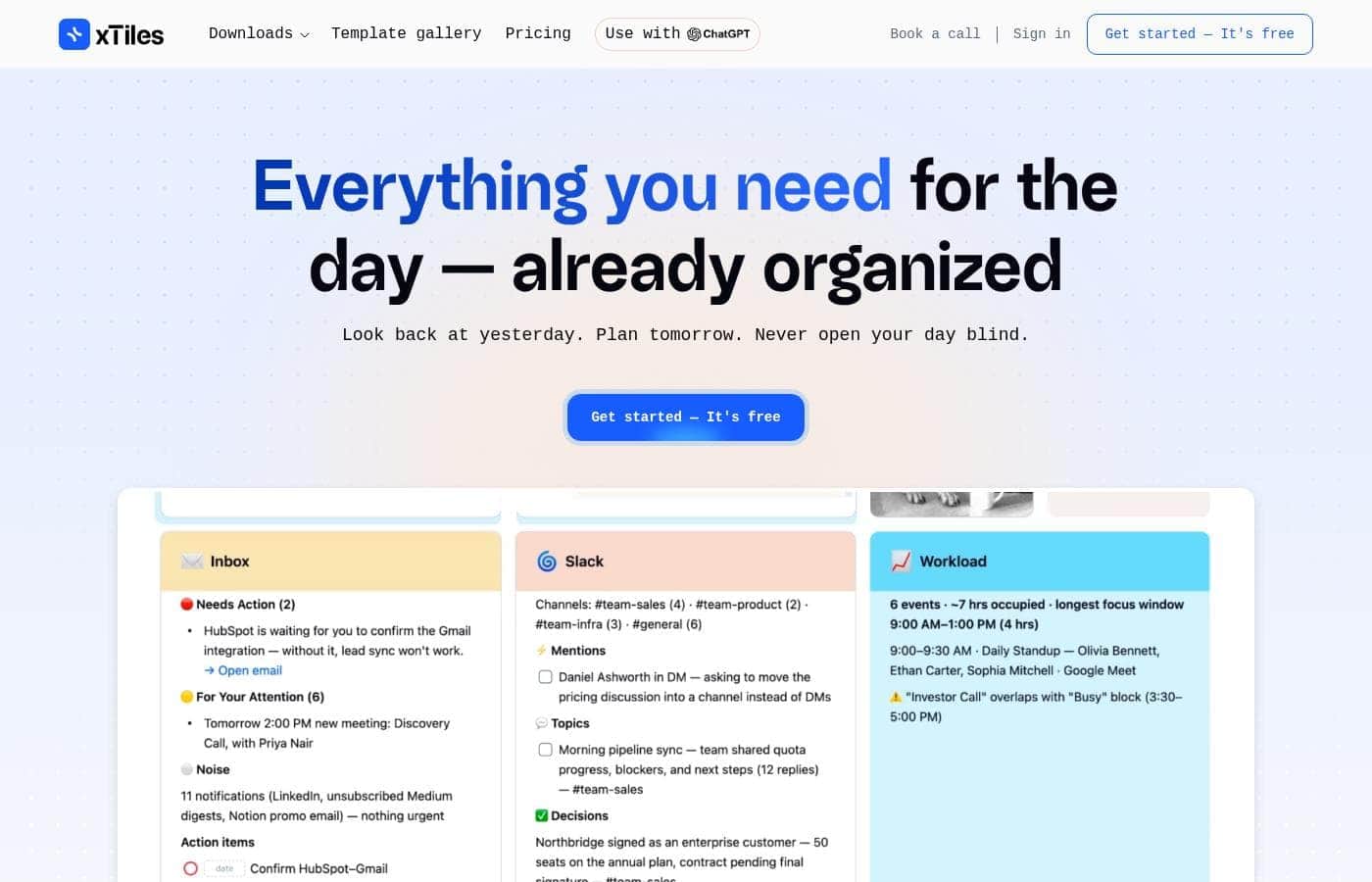 xTiles Homepage-Screenshot
