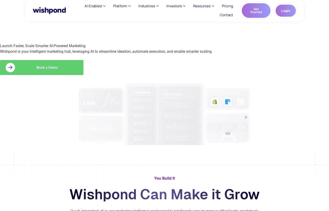 Wishpond homepage screenshot