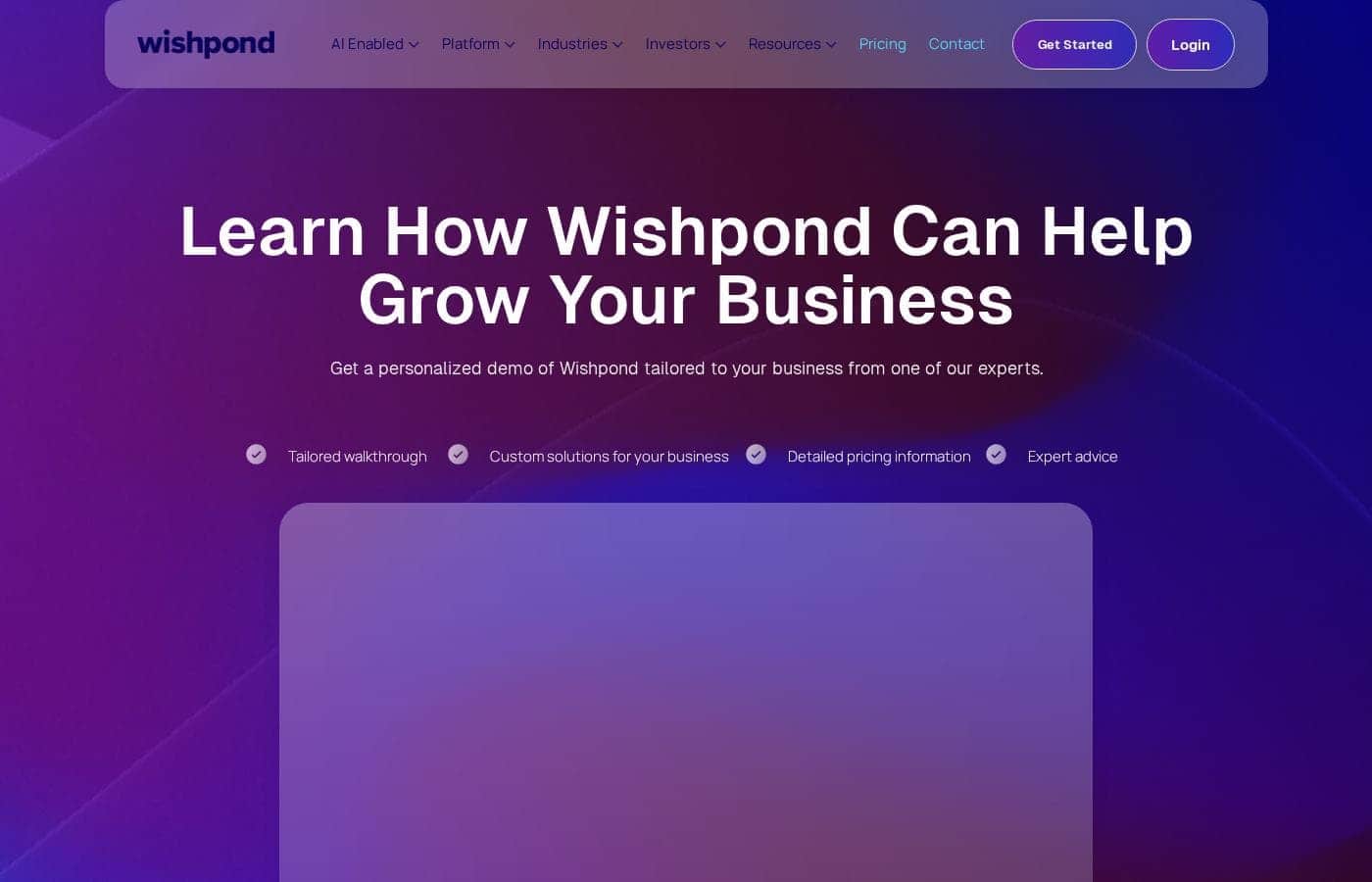 Wishpond pricing page screenshot