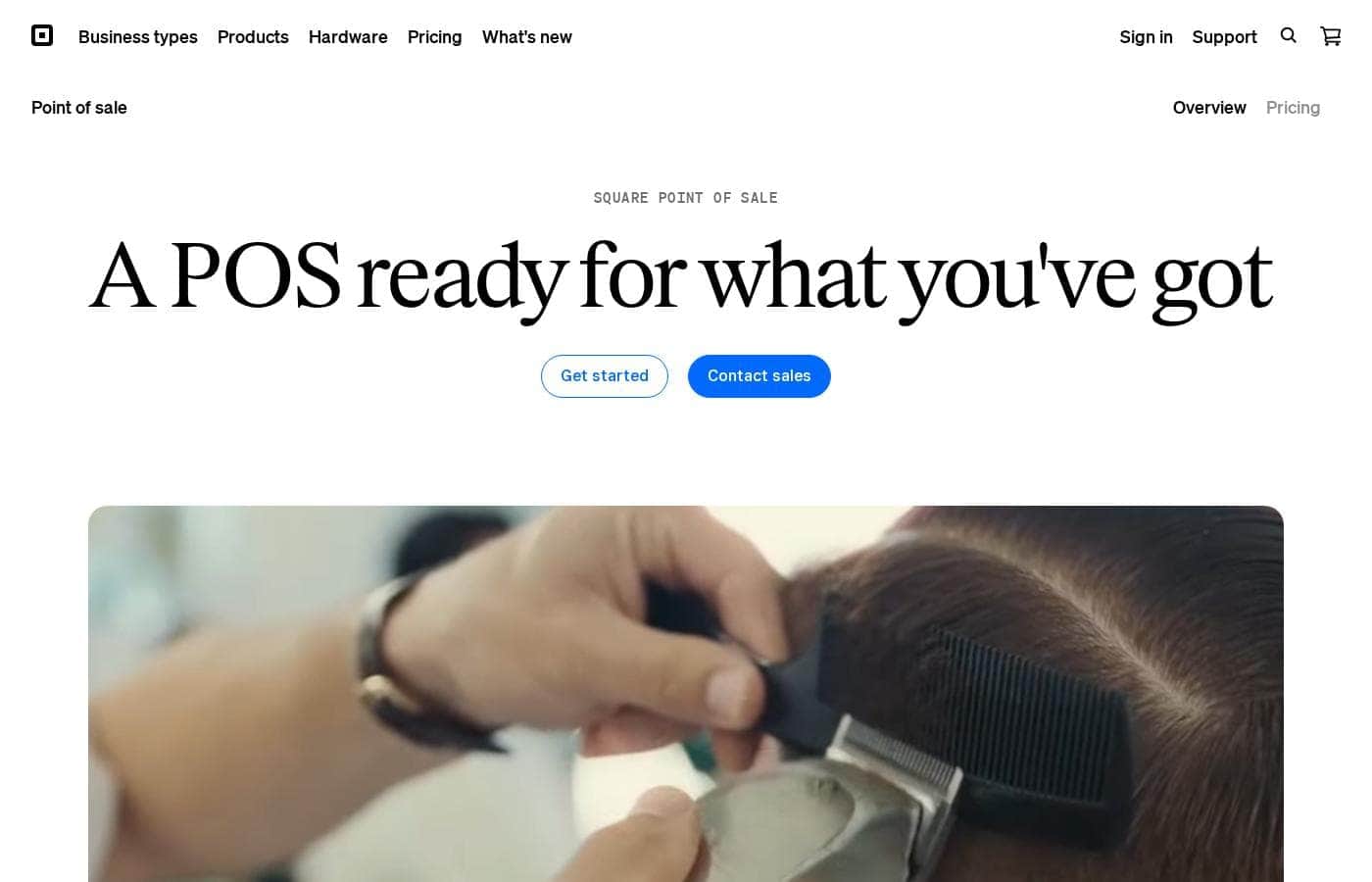 ภาพหน้าจอหลักของ Square POS