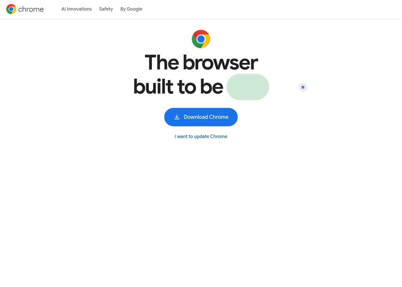 Captura de pantalla de la página de inicio de Chrome
