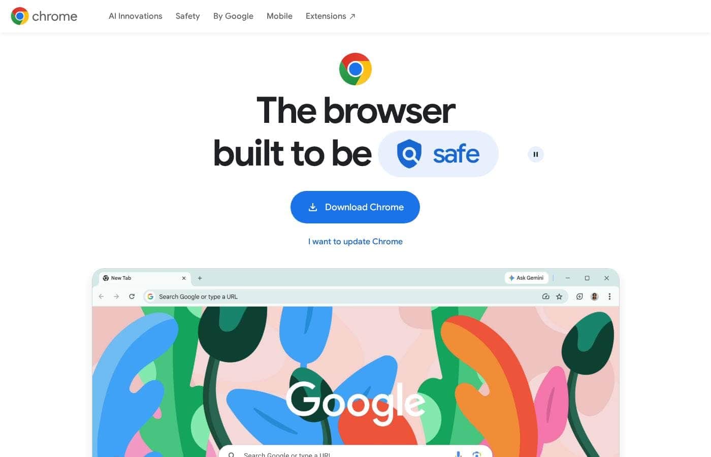 Chrome homepage screenshot