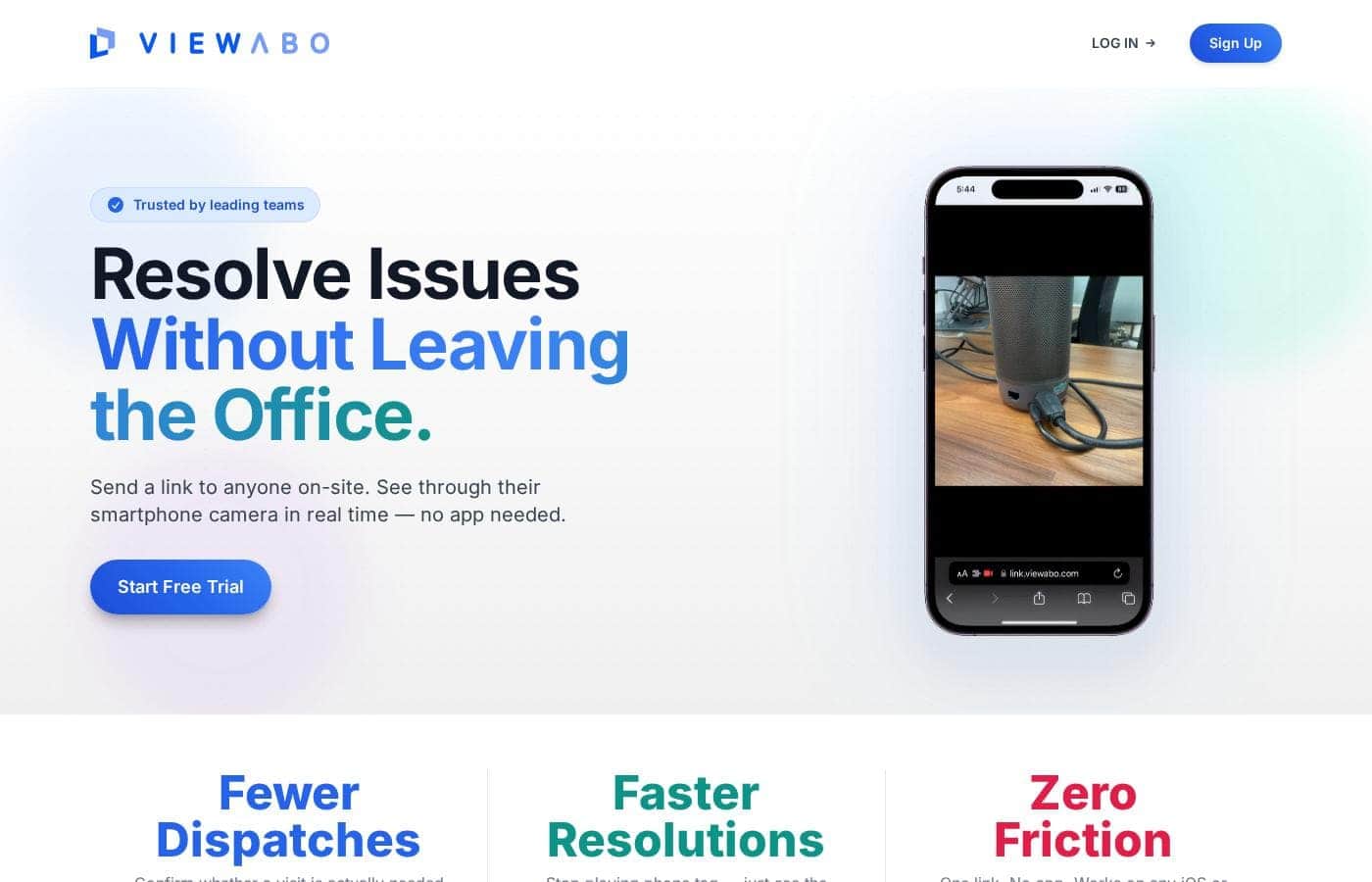Screenshot della homepage di Viewabo