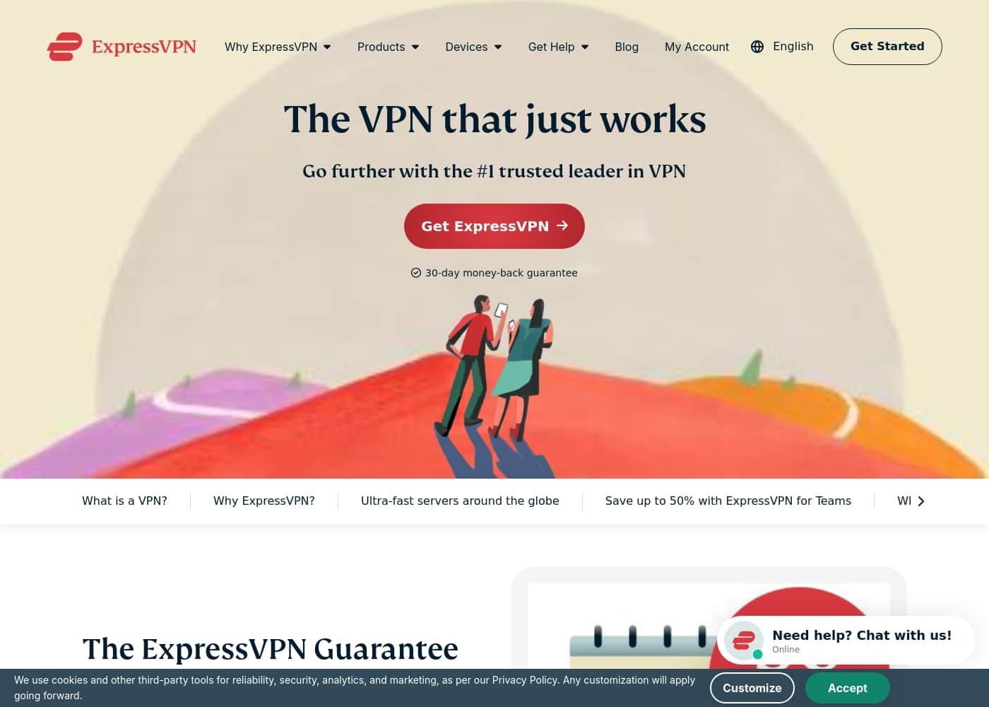 ExpressVPN homepage screenshot