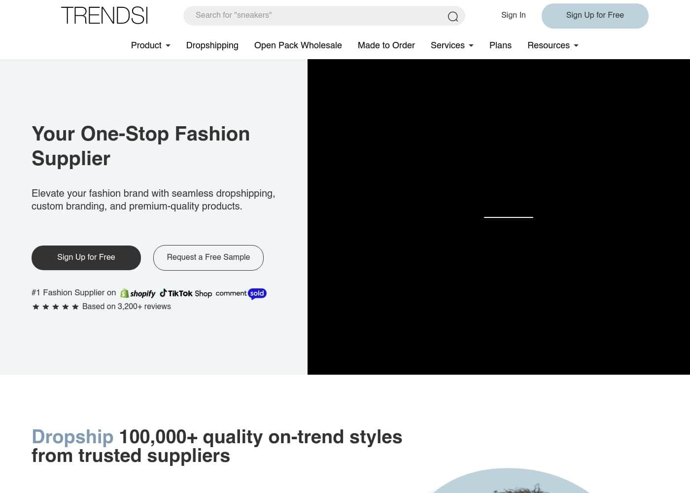 ภาพหน้าจอหลักของ Trendsi