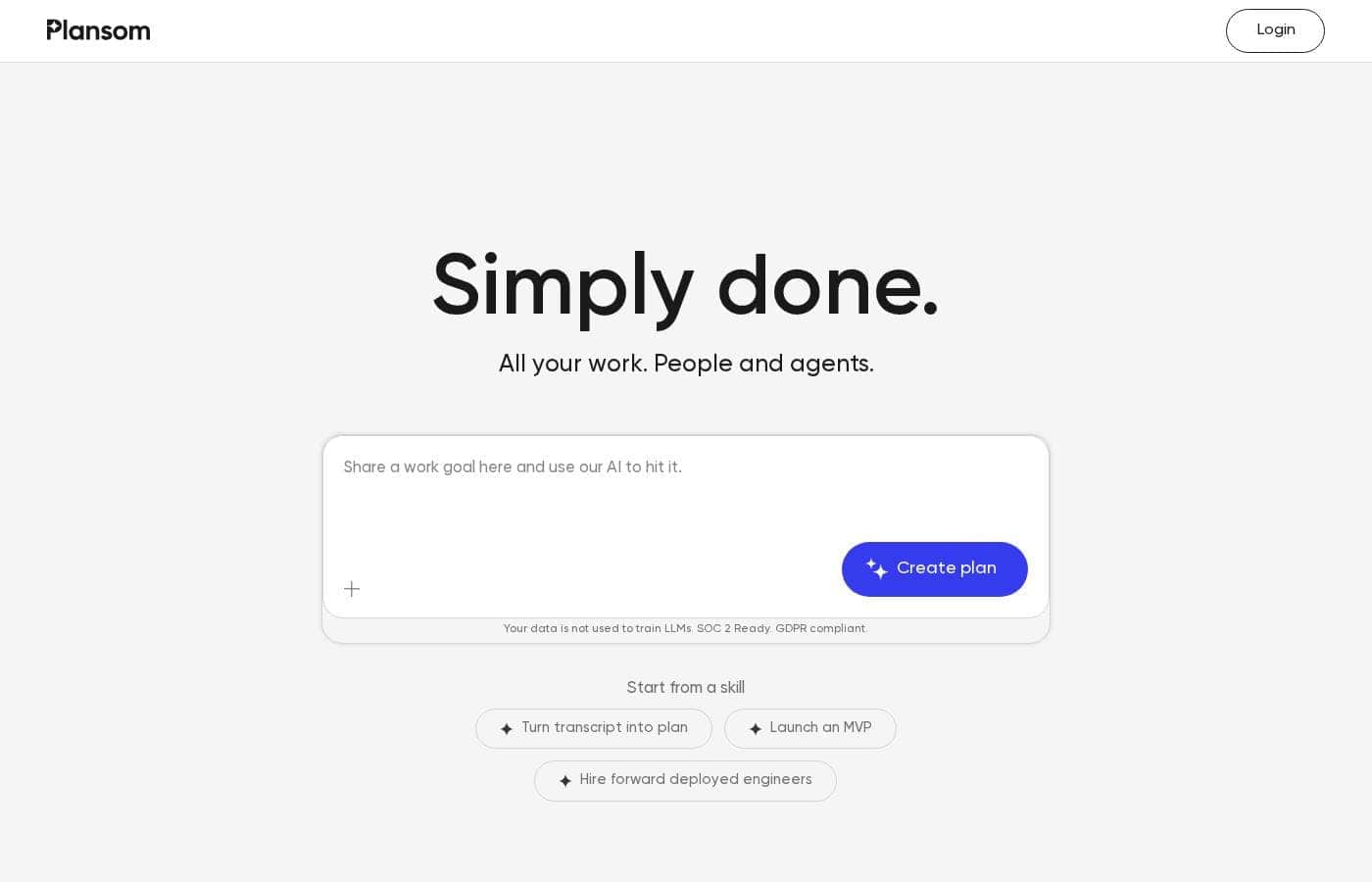 Plansom Homepage-Screenshot