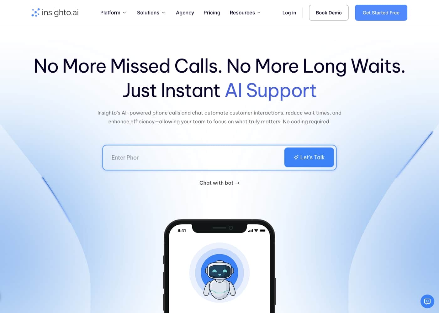 Insighto homepage screenshot