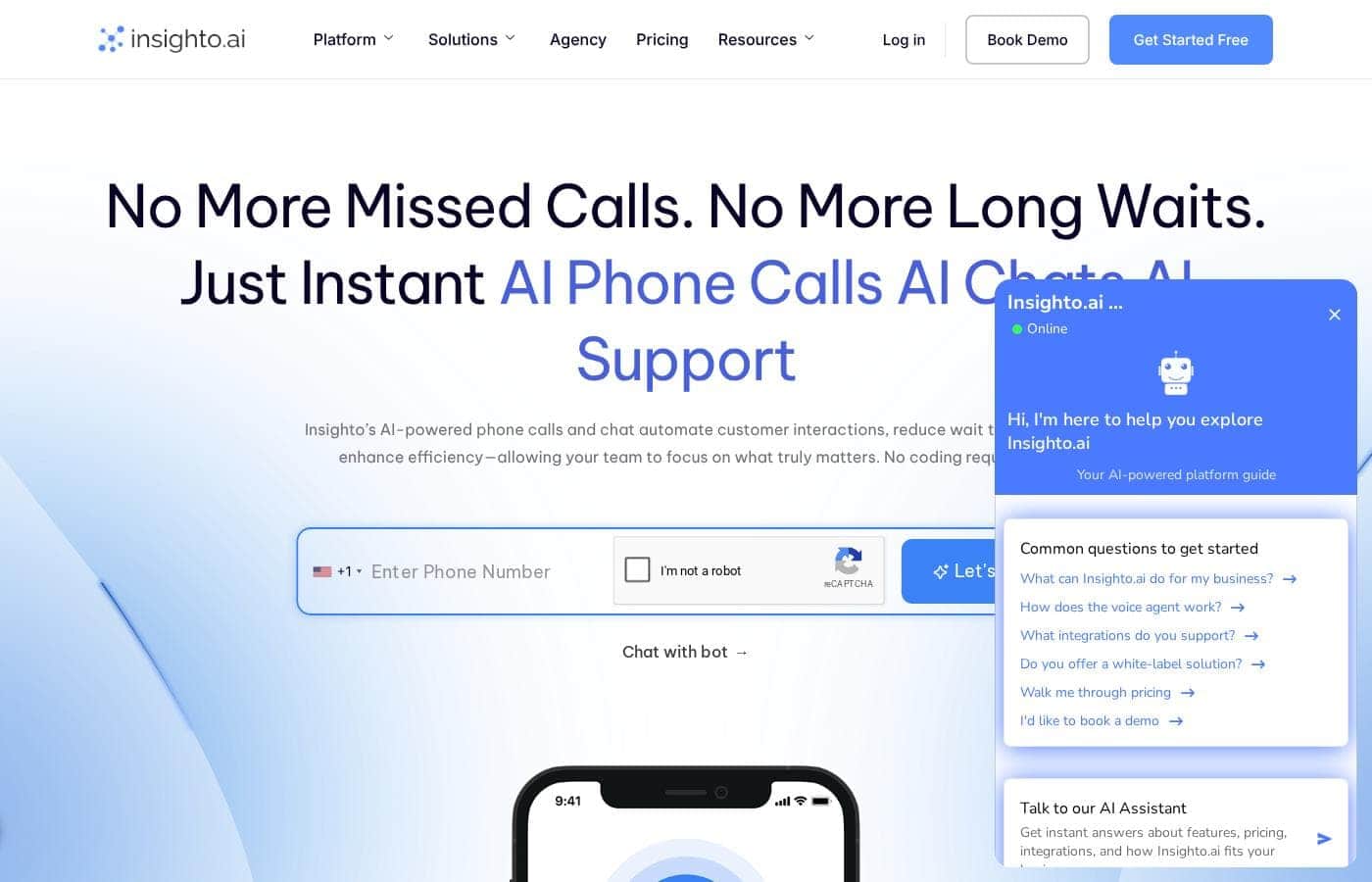 Insighto homepage screenshot