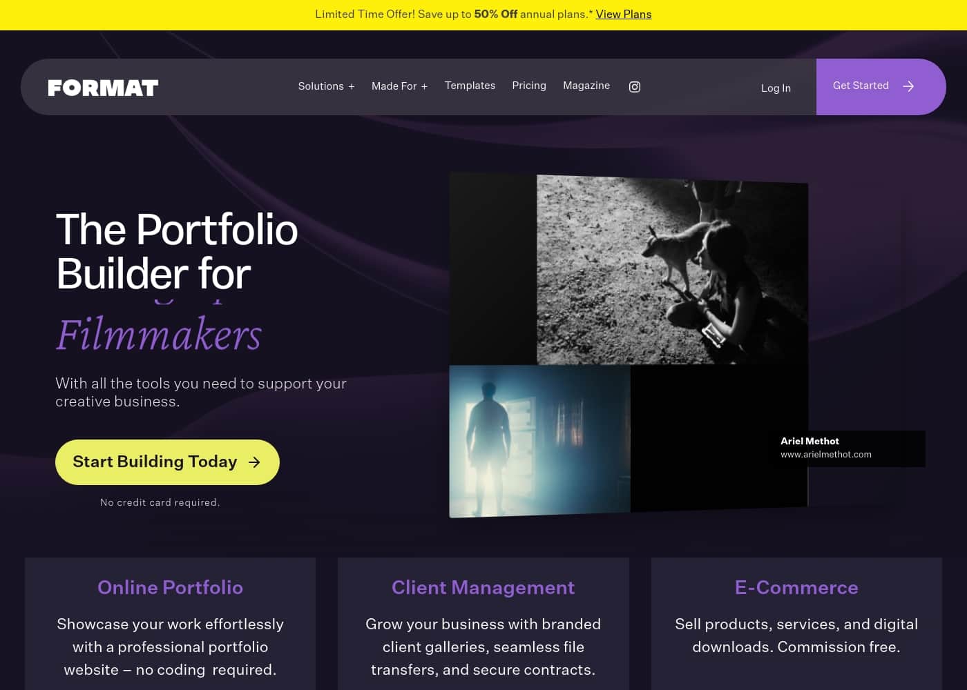 Format homepage screenshot