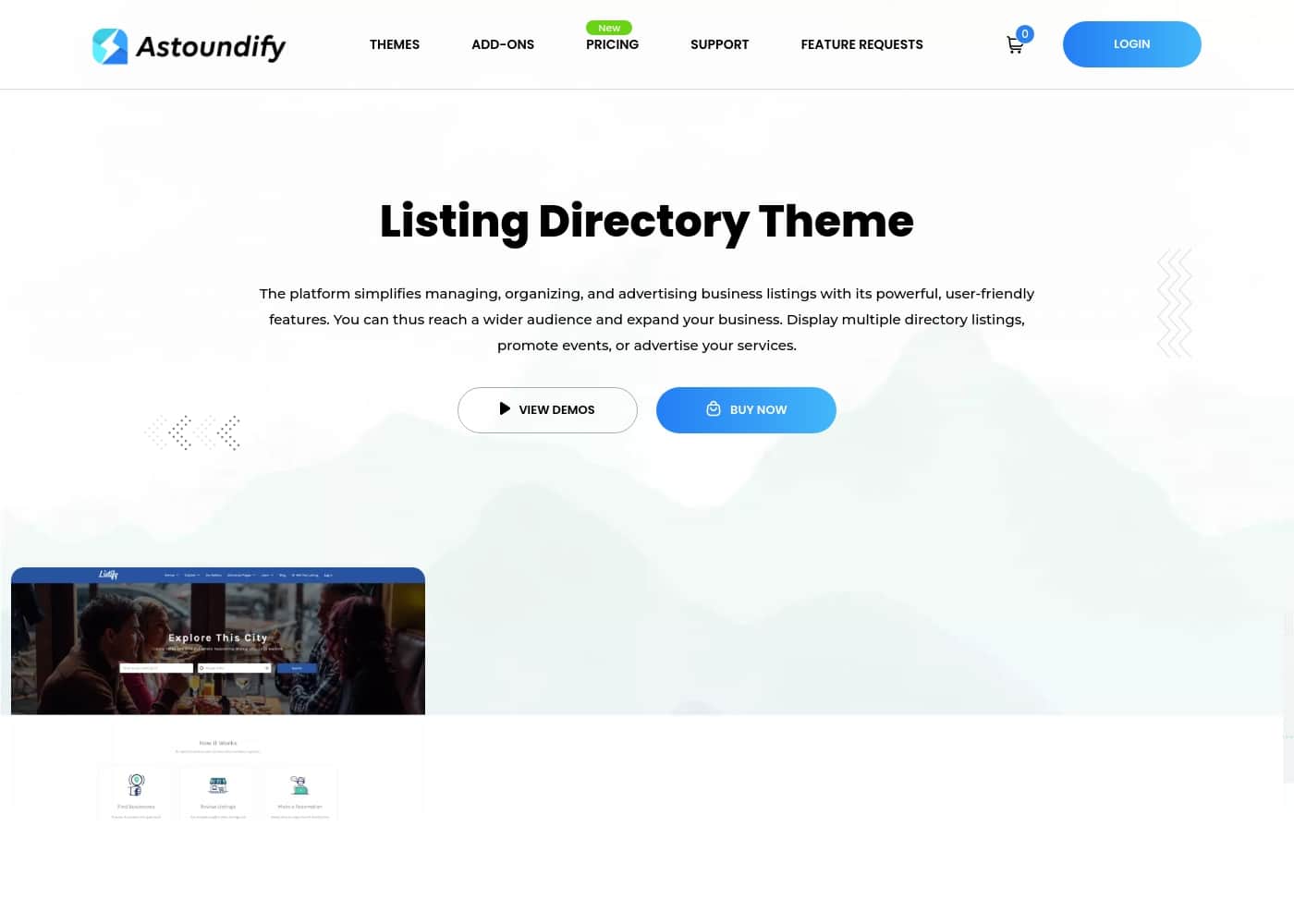 ภาพหน้าจอหลักของ Listify