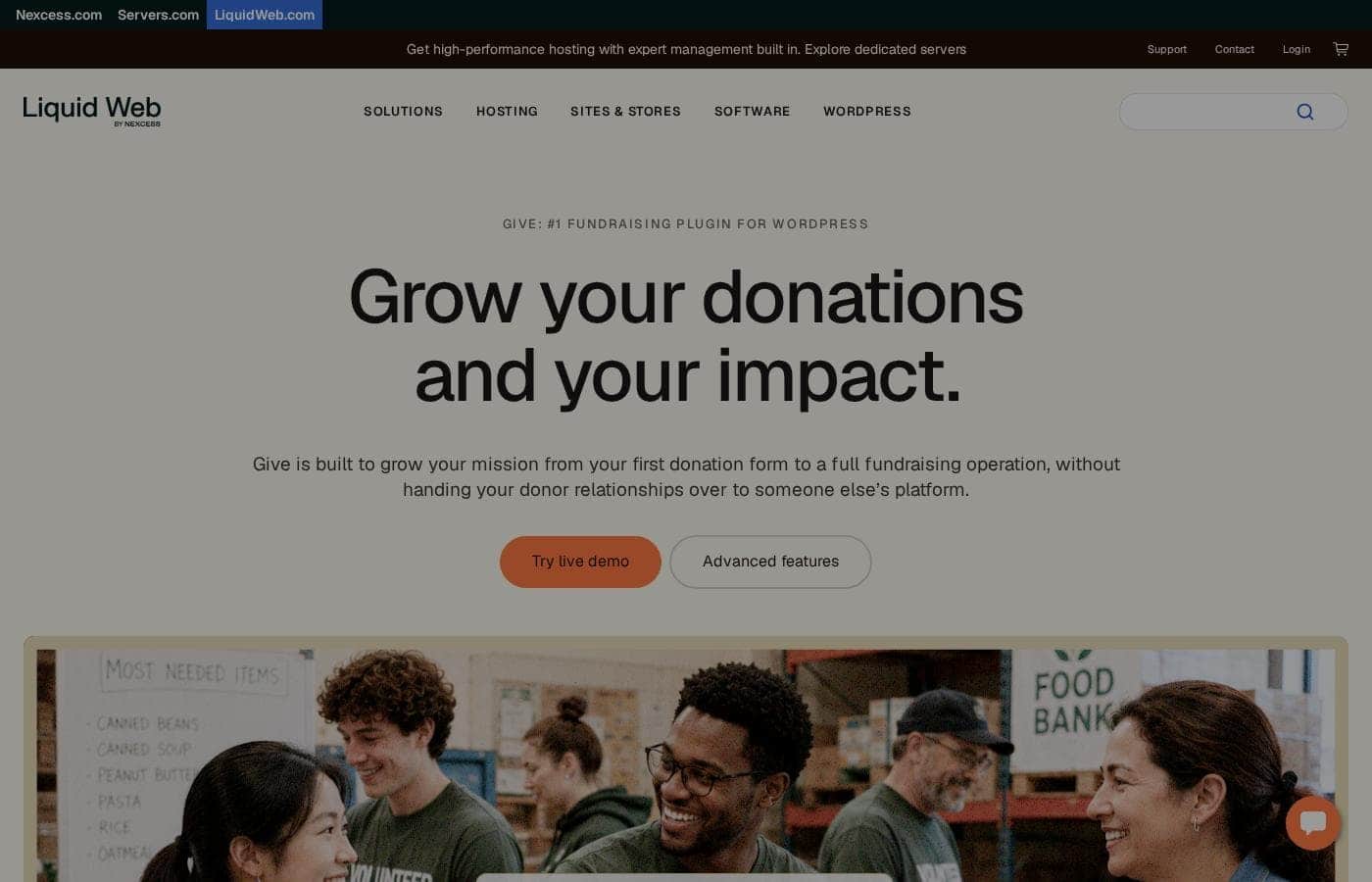 GiveWP homepage screenshot