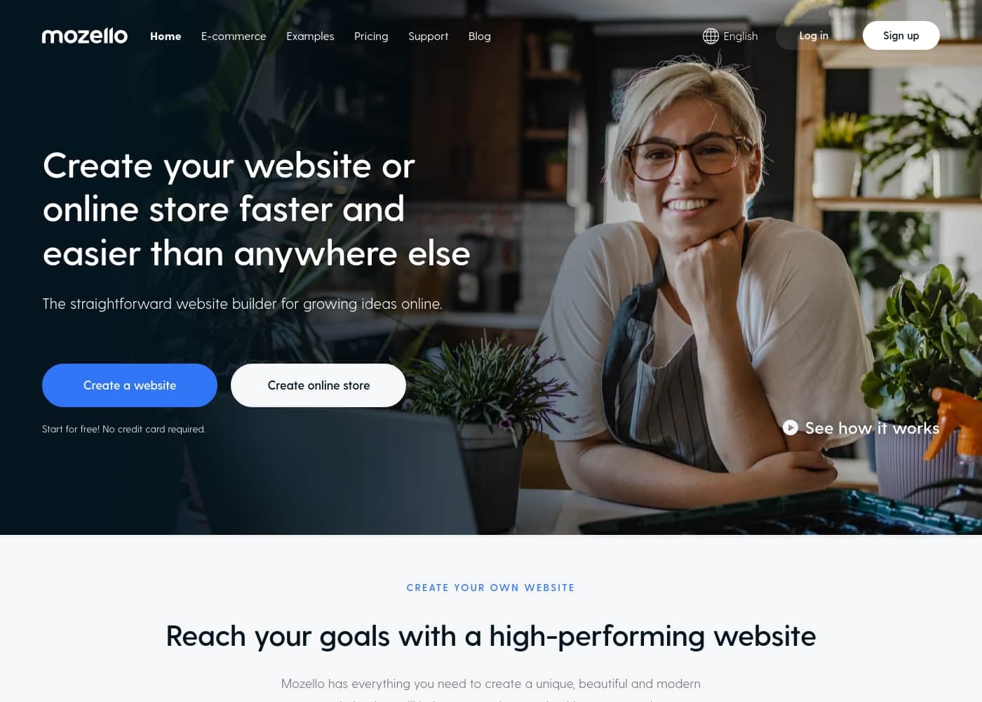 Mozello 홈페이지 스크린샷