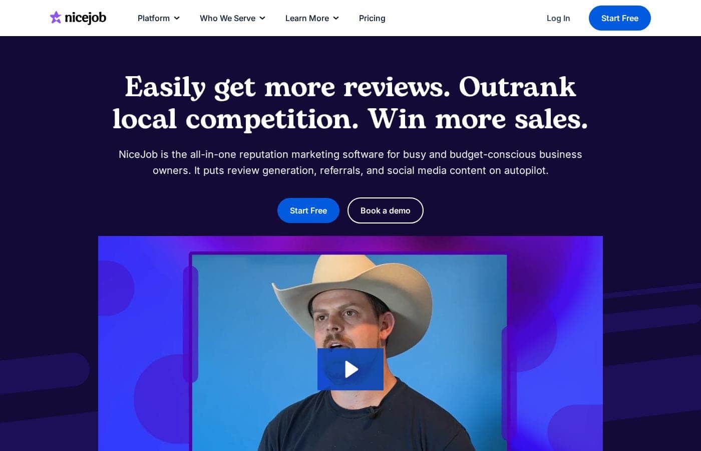 NiceJob homepage screenshot