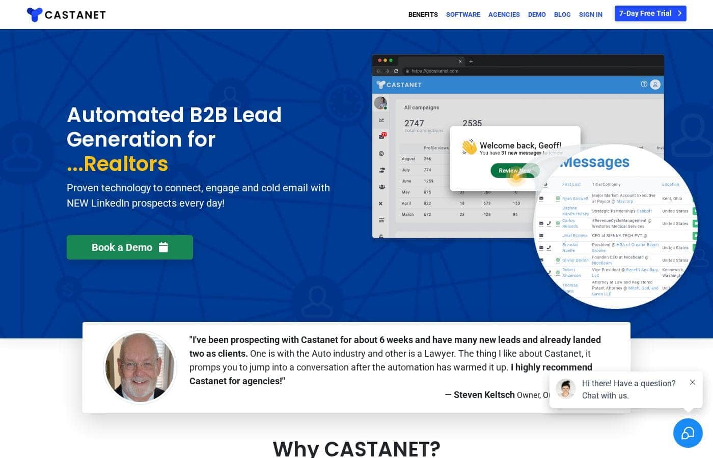 CASTANET homepage screenshot
